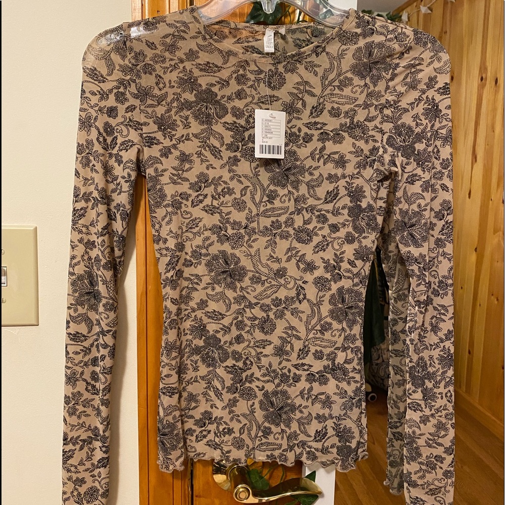 Urban Outfitters Sheer Mesh Long Sleeve
